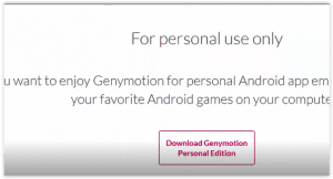 Download Genymotion Personal Edition